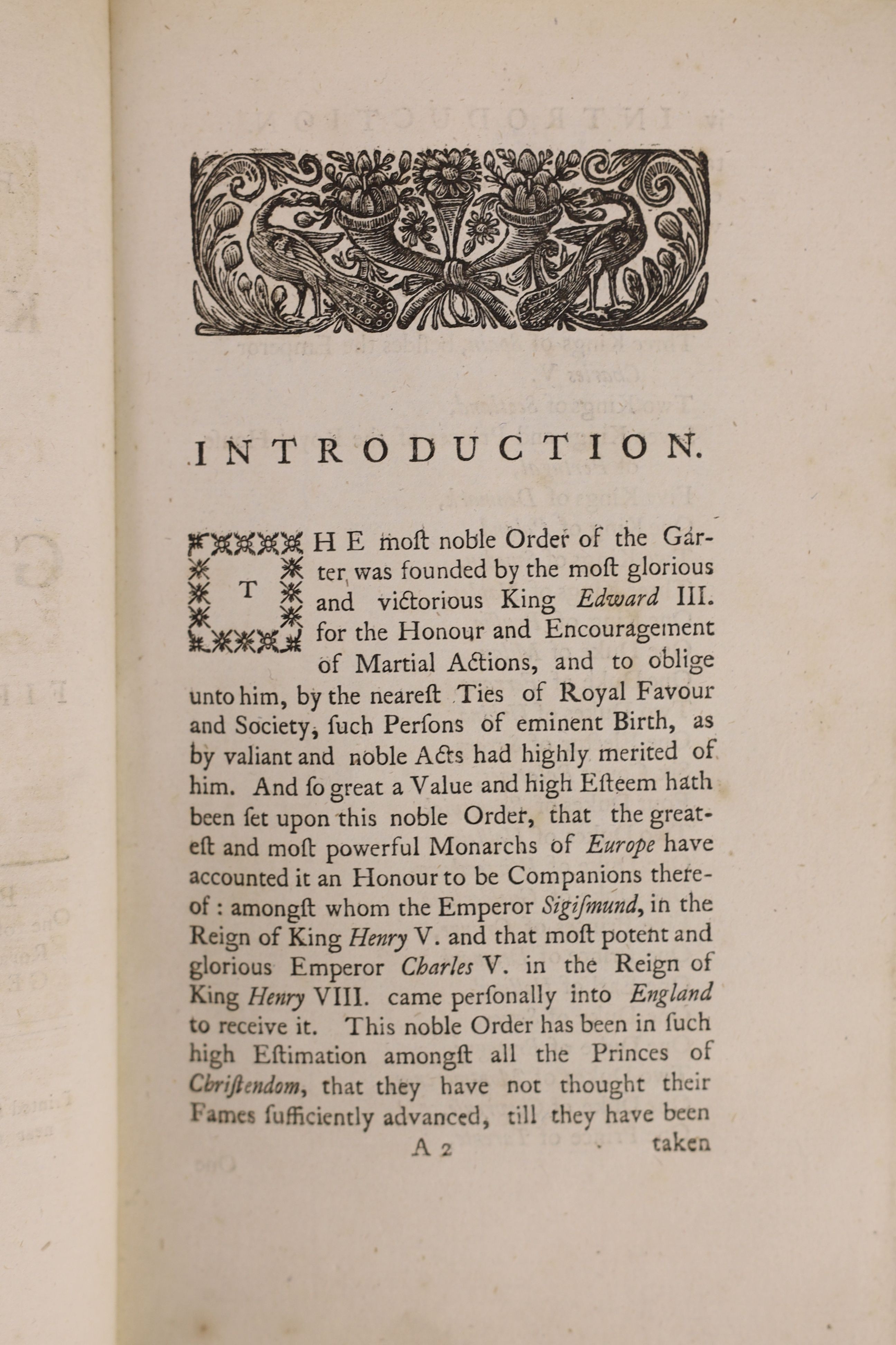 Buswell, John - An Historical Account of the Knights of The Most Noble Order of the Garter, 8vo, rebound half calf, marbled boards, leaves interleaved, R. Griffiths et al, London, 1757